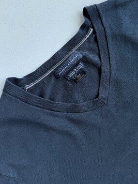 Banana Republic Luxury Blend Silk-Cotton-Cashmere V-Neck Sweater in Navy S/P